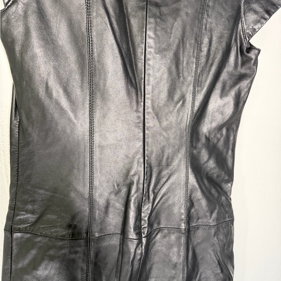 Boston Proper Black Leather Like Mini Dress - Picture 12 of 15